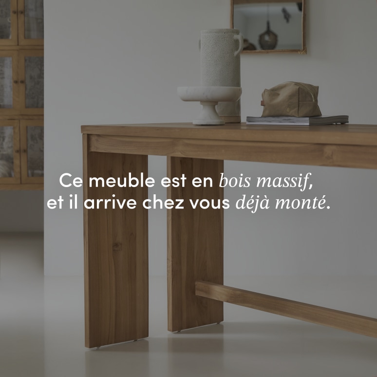 Eden - Bureau en teck massif avec caisson de rangement
